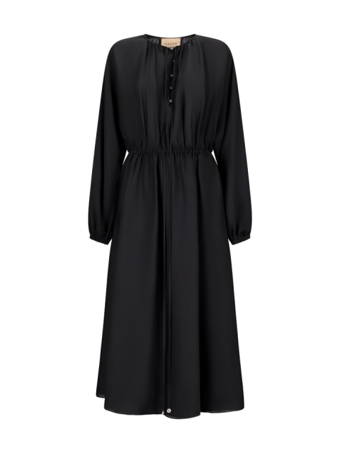 DRESS IN SILK SATIN GEORGETTE