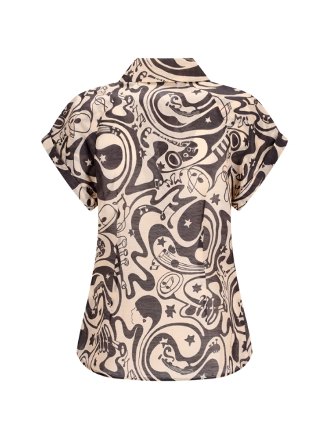 PRINTED LINEN BLEND MATCHMAKER SHIRT