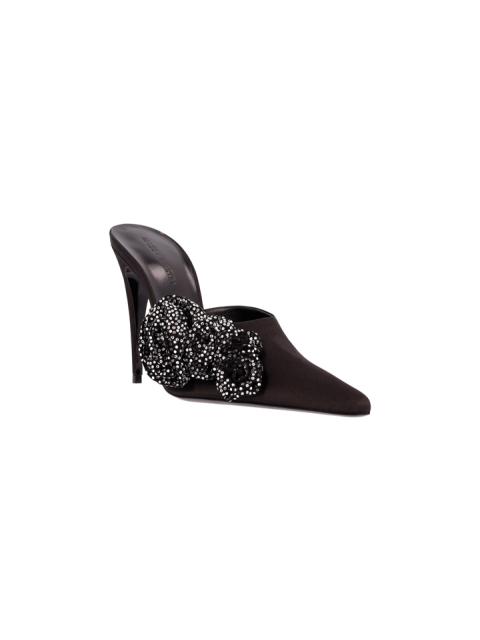 CRYSTAL FLOWER APPLIQUÉ POINTED MULES