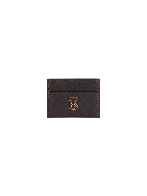 TB GRAINED LEATHER CREDIT CARD HOLDER