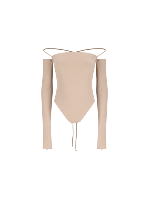 MADDY BODYSUIT OFF SHOULDER LACE UP BODYSUIT