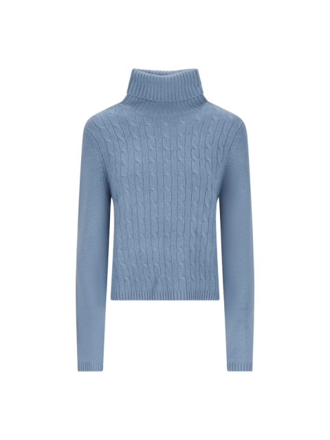 CABLE-KNIT ROLL-NECK SWAETER