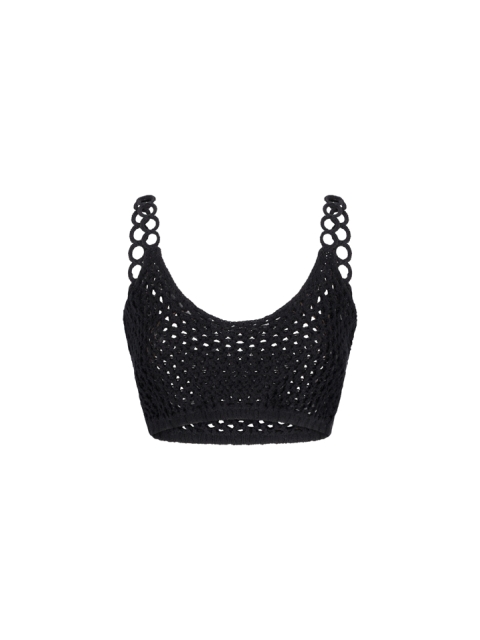SLEEVELESS CROCHET KNIT TOP 