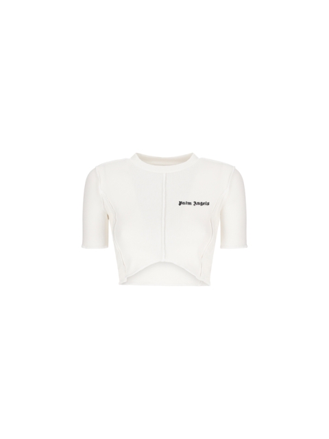 CROP TOP CON LOGO CLASSICO M/C