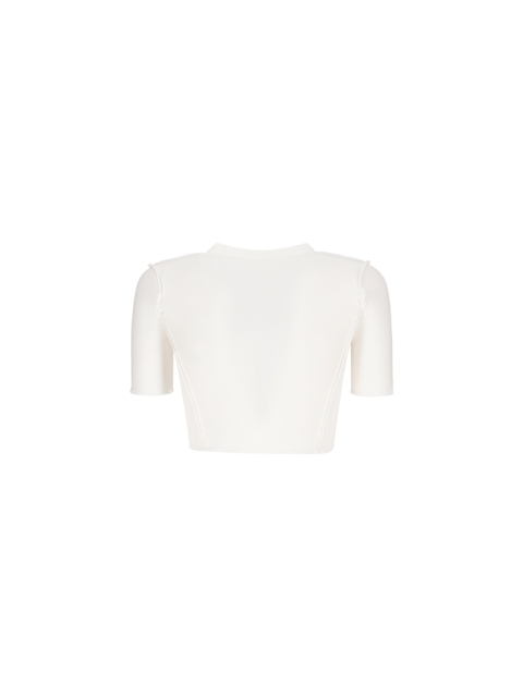 CROP TOP CON LOGO CLASSICO M/C