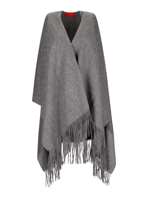 FRINGED WOOL CAPE