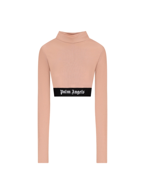 CROP T-SHIRT WITH LOGO BAND