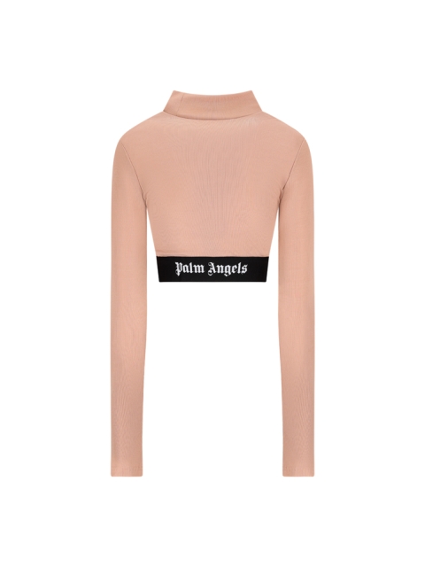 CROP T-SHIRT WITH LOGO BAND