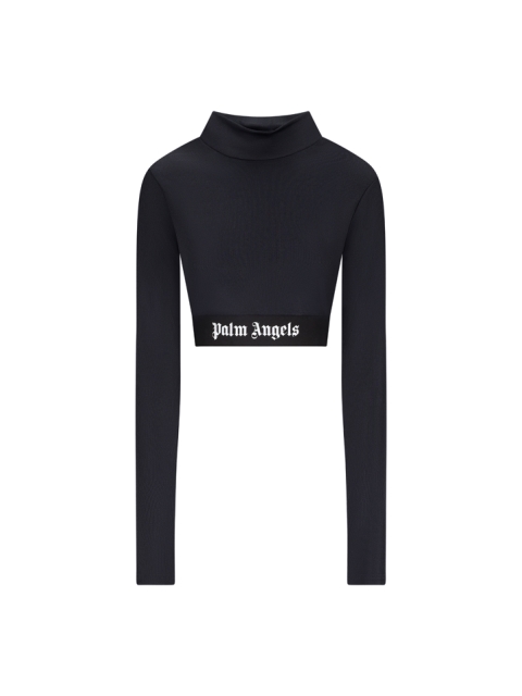 CROP T-SHIRT WITH LOGO BAND