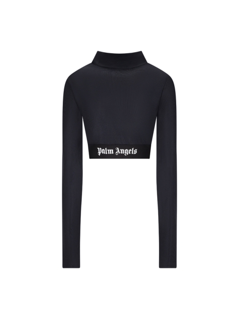 CROP T-SHIRT WITH LOGO BAND