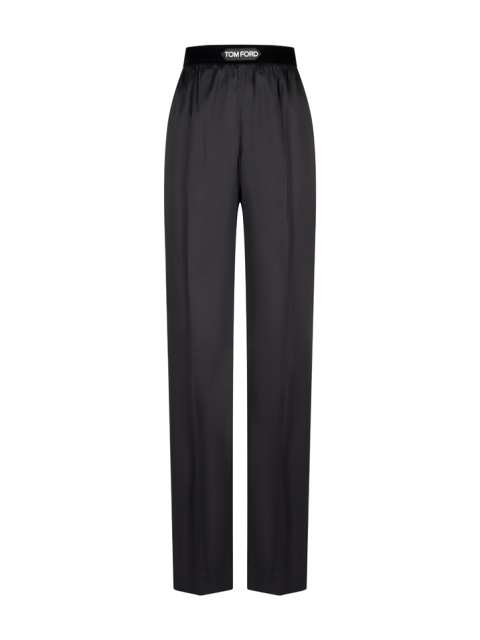 PANTALONI IN RASO DI SETA ELASTICIZZATO