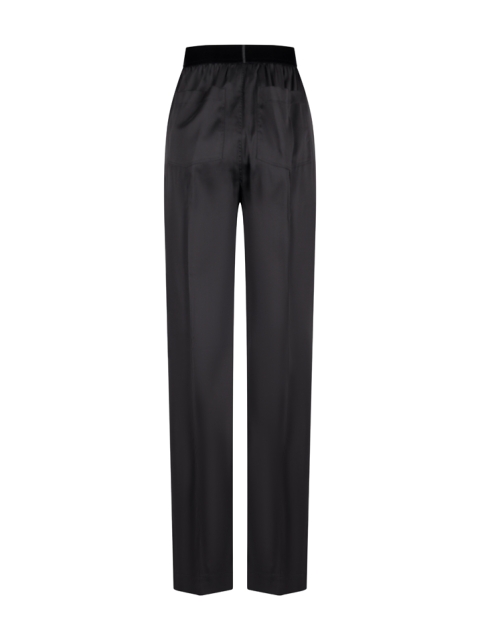 PANTALONI IN RASO DI SETA ELASTICIZZATO