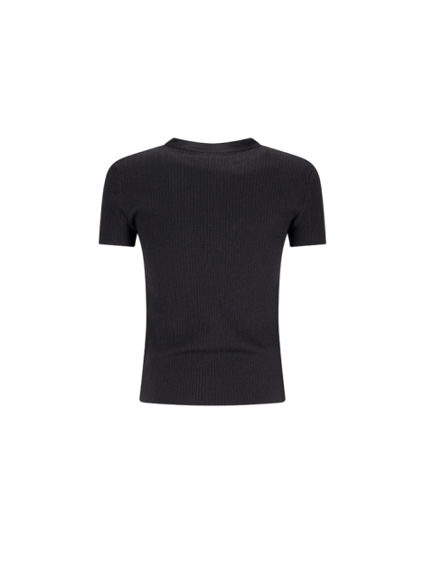 RIBBED SILK T-SHIRT