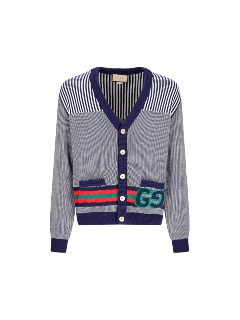 COTTON WOOL CARDIGAN WITH GG