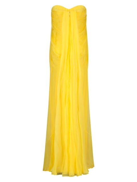 LONG DRAPED BUSTIER DRESS