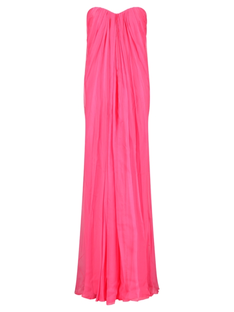 LONG DRAPED BUSTIER DRESS