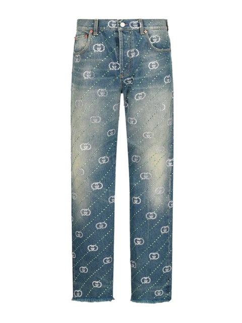 GG CROSS PANTS WITH CRYSTALS