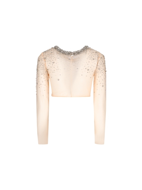 TULLE TOP FULLY EMBROIDERED