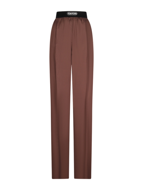 PANTALONI IN RASO DI SETA ELASTICIZZATO