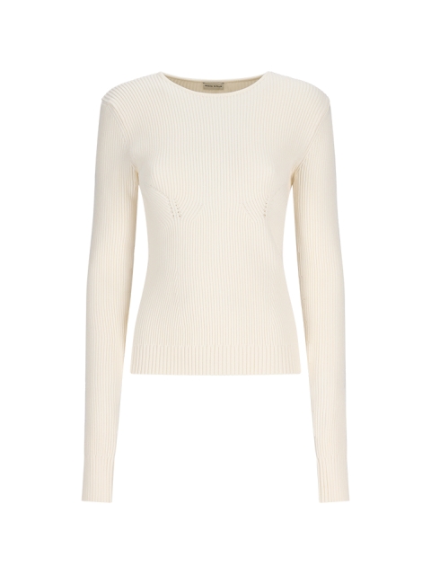 TOP IN MAGLIA A COSTE SCOLPITE