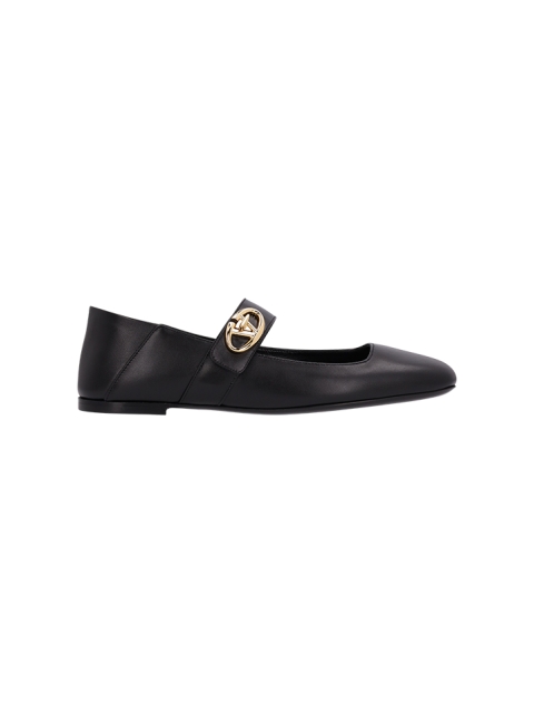 SMOOTH LEATHER VLOGO LOCKER MARY-JANE BALLERINA