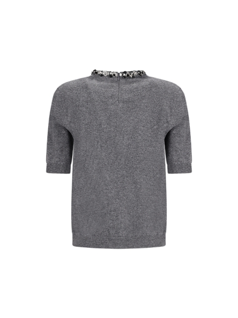 SHORT-SLEEVED SWEATER WITH JEWELS