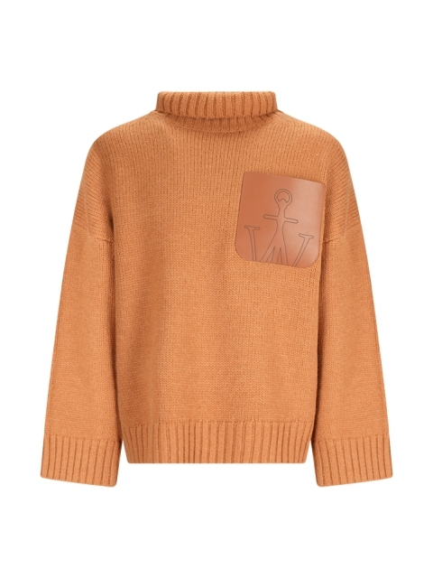 HIGH NECK SWEATER WITH PATCH POCKET