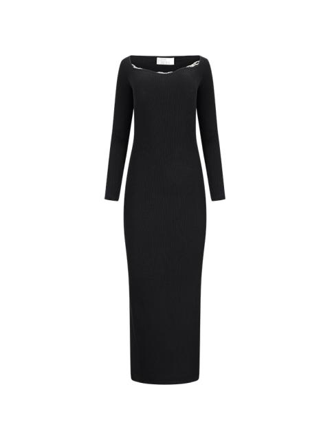FINE-RIBBED DRESS