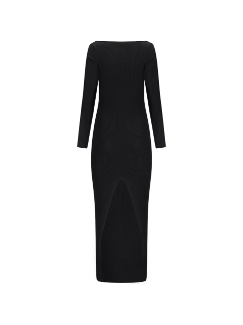 FINE-RIBBED DRESS