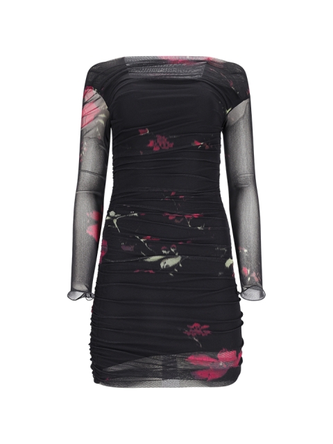 ABITO IN TULLE CON STAMPA ROSE