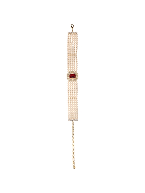 PEARL CHOKER WITH CRYSTAL ELEMENT