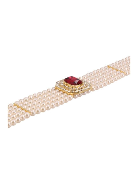 PEARL CHOKER WITH CRYSTAL ELEMENT