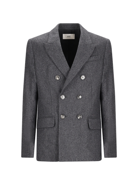 DOUBLE BREASTED WOOL FLANNEL JACKET