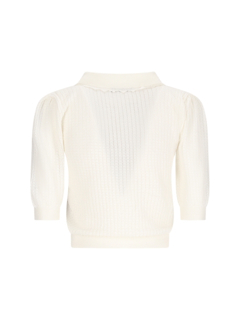WOOL LACE KNIT JUMPER WITH EMBROIDERY
