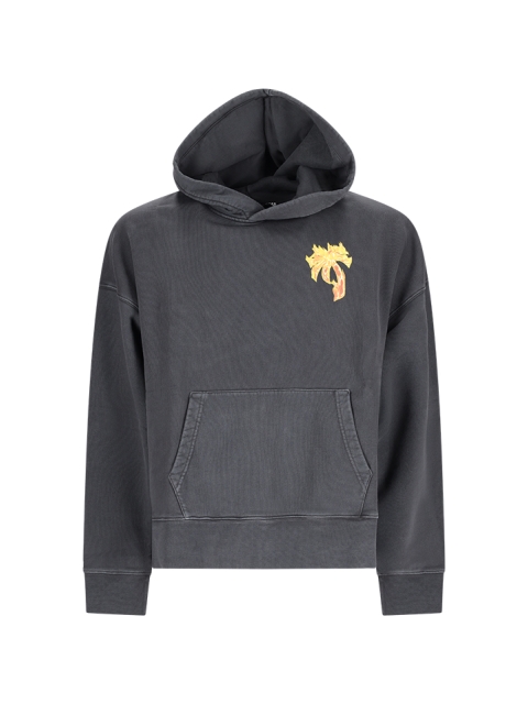 FELPA CON CAPPUCCIO BURNING PALM