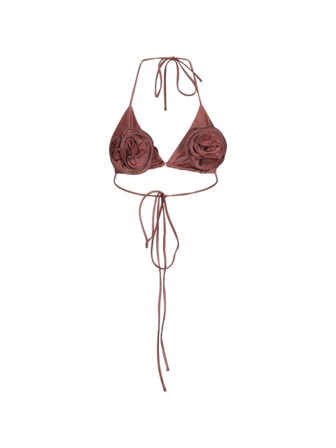 FLORAL STRAPPY TRIANGLE BIKINI TOP