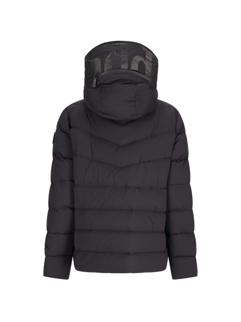 QUILTED DOWN JACKET WITH LOGO HOOD