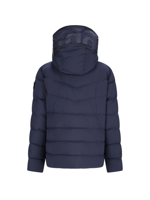 QUILTED DOWN JACKET WITH LOGO HOOD
