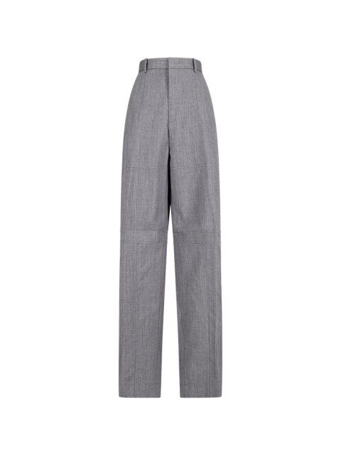 WOOL TROUSERS WITH ROUNDED LEG AND SLIT HEM