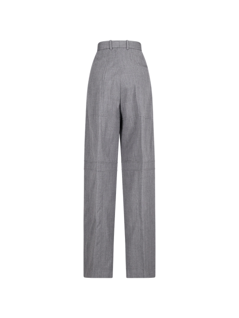 WOOL TROUSERS WITH ROUNDED LEG AND SLIT HEM