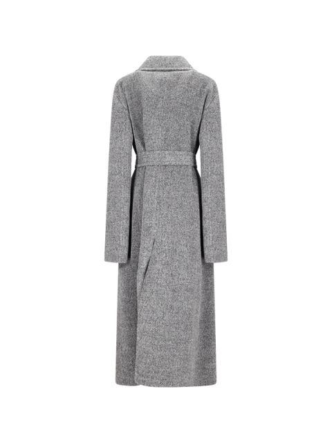 LONG WOOL FLEECE COAT WITH REMOVABLE BELT