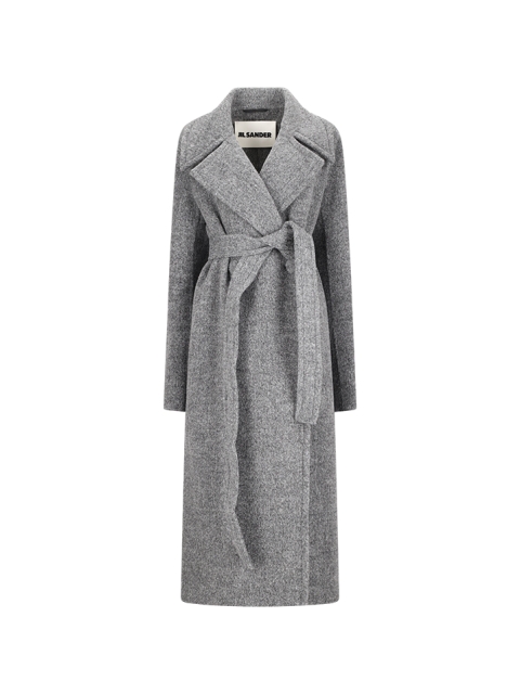 LONG WOOL FLEECE COAT WITH REMOVABLE BELT