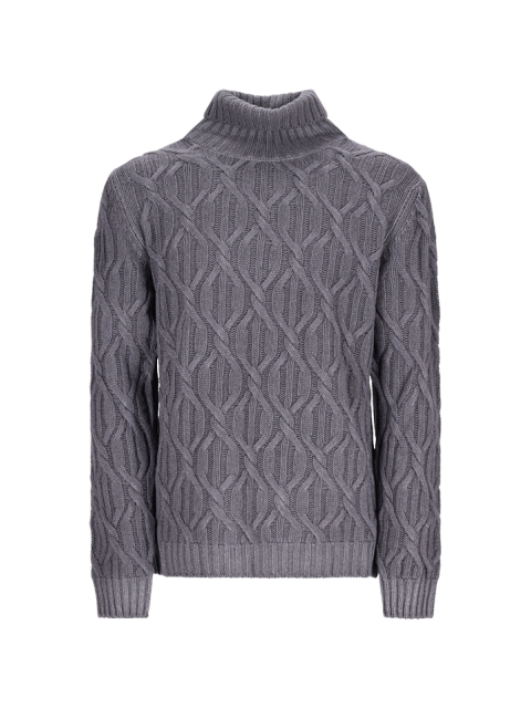 TURTLE NECK SWEATER, LONG SLEEVE, GEOMETRIC BRAID F.5