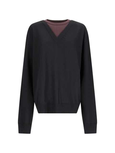 LAYERED V-NECK JUMPER