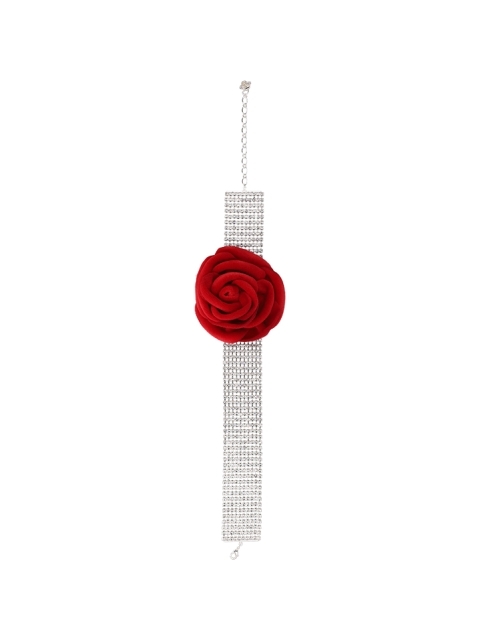 COLLANA CON ROSA IN VELLUTO