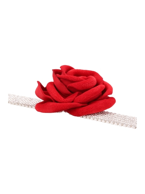 COLLANA CON ROSA IN VELLUTO