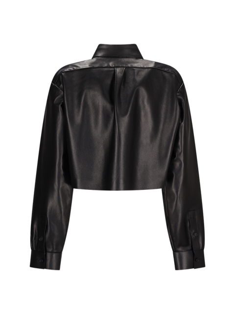 SHORT LEATHER SHIRT WITH 4G DETAIL
