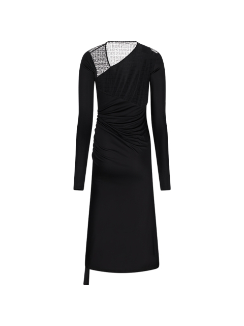 4G JERSEY AND LACE DRAPED DRESS