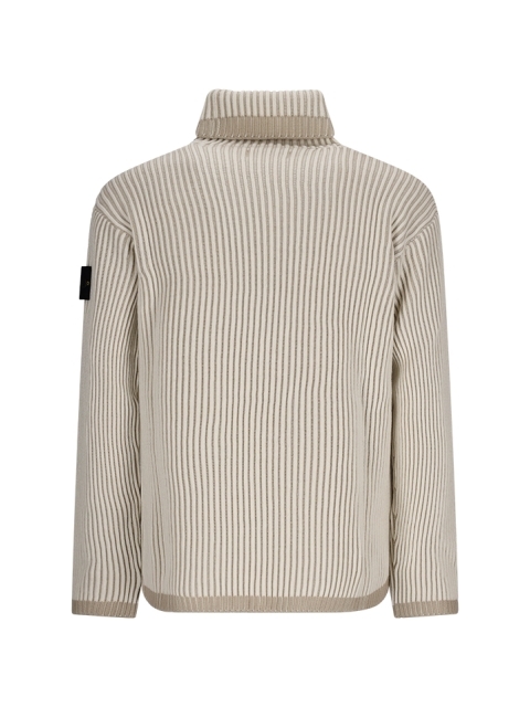 RIBBED TURTLENECK WOOL SWEATER