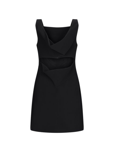 CREPE AND SATIN DRESS